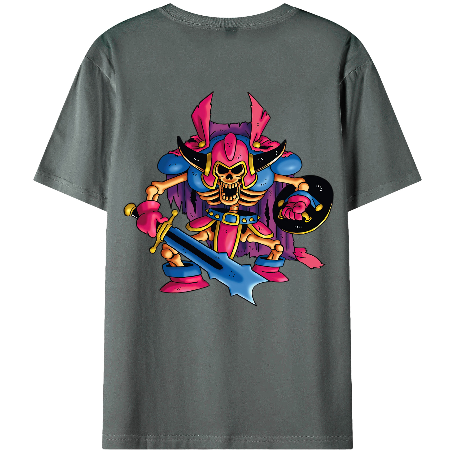 （画像用） ドラゴンクエスト Doragon Kuesuto Dragon Quest 綿100％半袖Tシャツ（背面プリント）